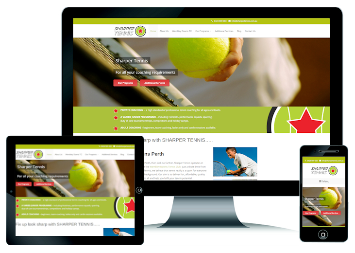 Tennis Coaching Website Design Perth